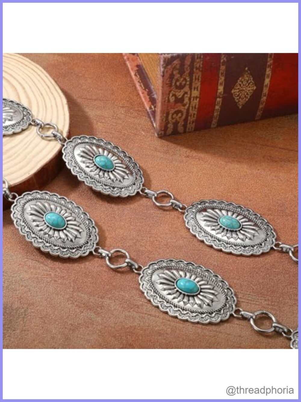 Metal Concho Chain Belt Adjustable Boho Waist Chain for Dresses Jeans - Picture 2 of 6